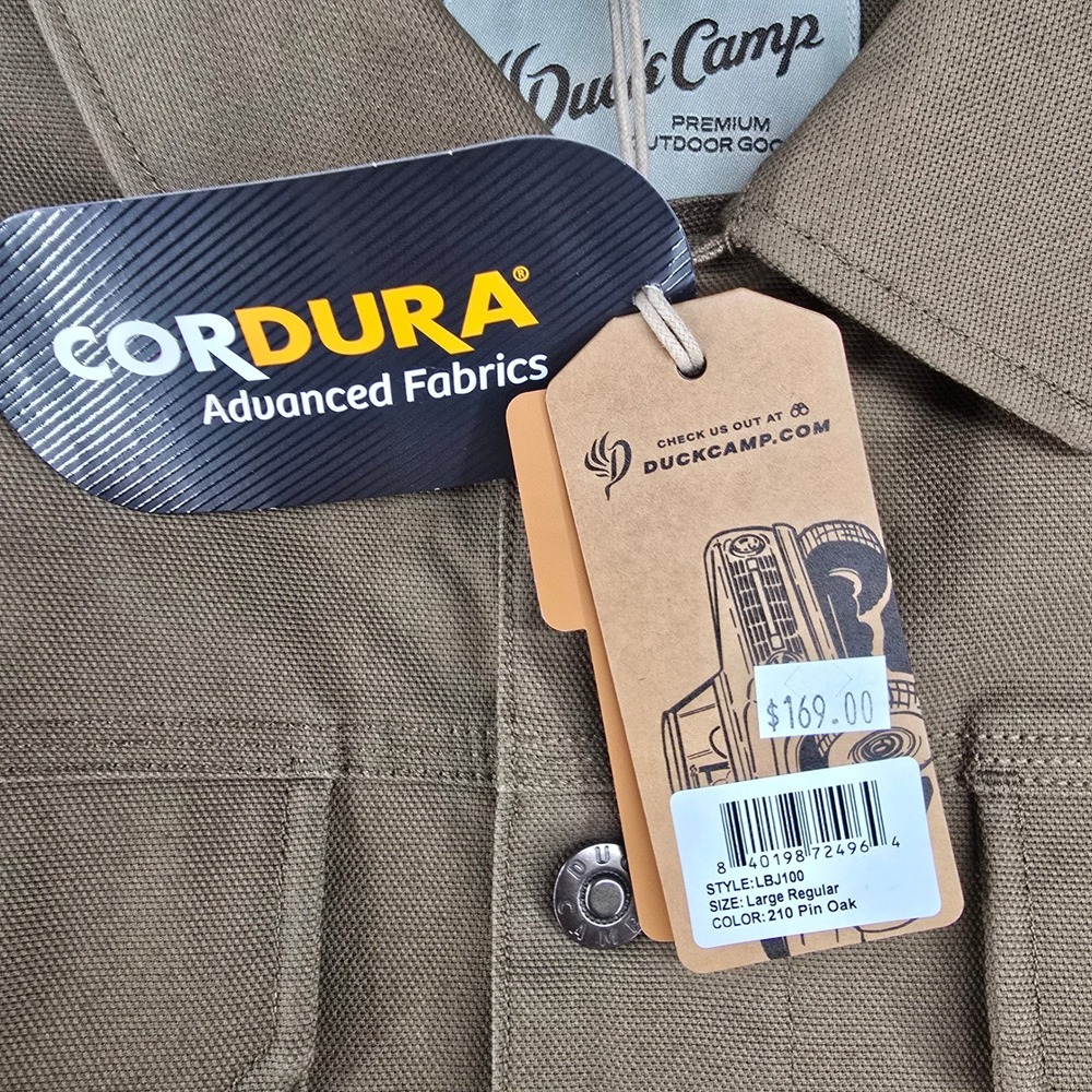Duck Camp Brush Jacket Mens‎ Large Pin Oak Brown Cordura Canvas Outdoor LBJ100 - Picture 3 of 9